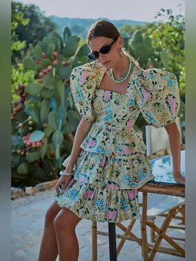HUNTER BELL Porter Dress in Floral Tile